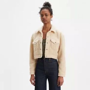 CROPPED SHERPA TRUCKER JACKET, NWT